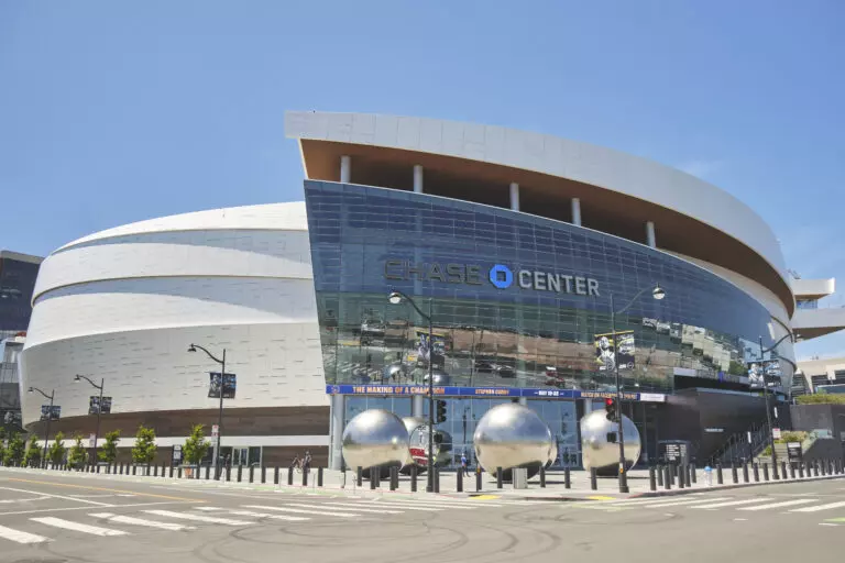 Chase Center, located in San Francisco, and the location for Warriors-Lakers Game 2. By dtstuff9 - https://www.flickr.com/photos/dtstuff9/50491413391/, CC BY 2.0, https://commons.wikimedia.org/w/index.php?curid=96162989